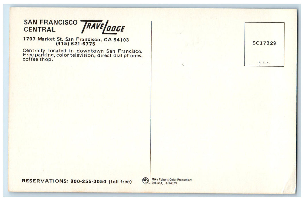 c1950's Central Travelodge Restaurant Tourist Market San Francisco CA Postcard