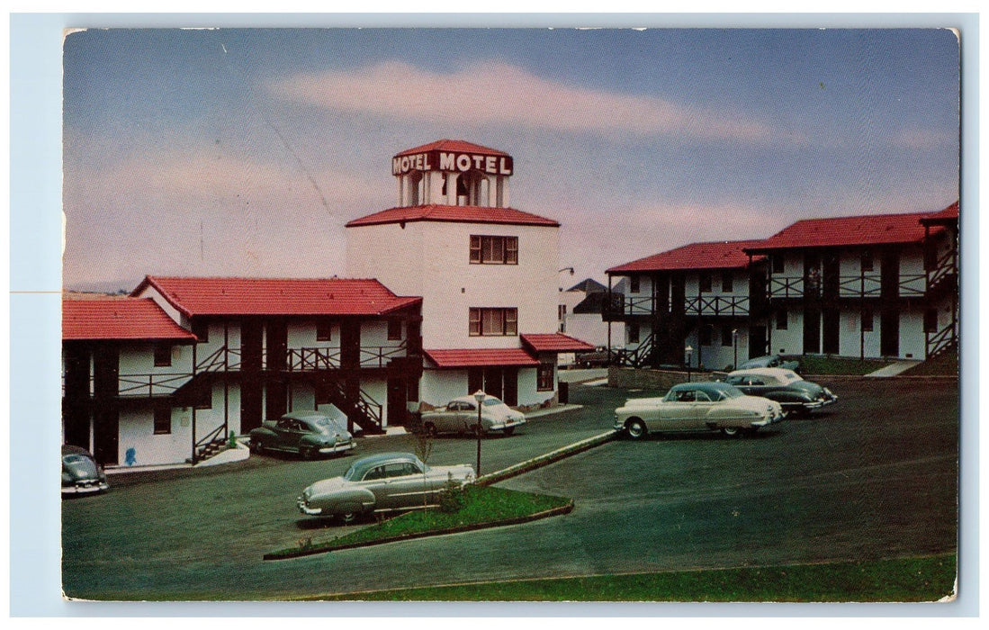 1953 Franciscan Motel Restaurant Classic Cars Bayshore San Francisco CA Postcard