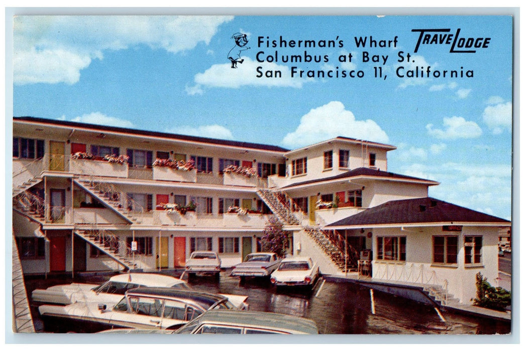 c1950 Fisherman's Wharf Travelodge Restaurant Cars San Francisco 11 CA Postcard