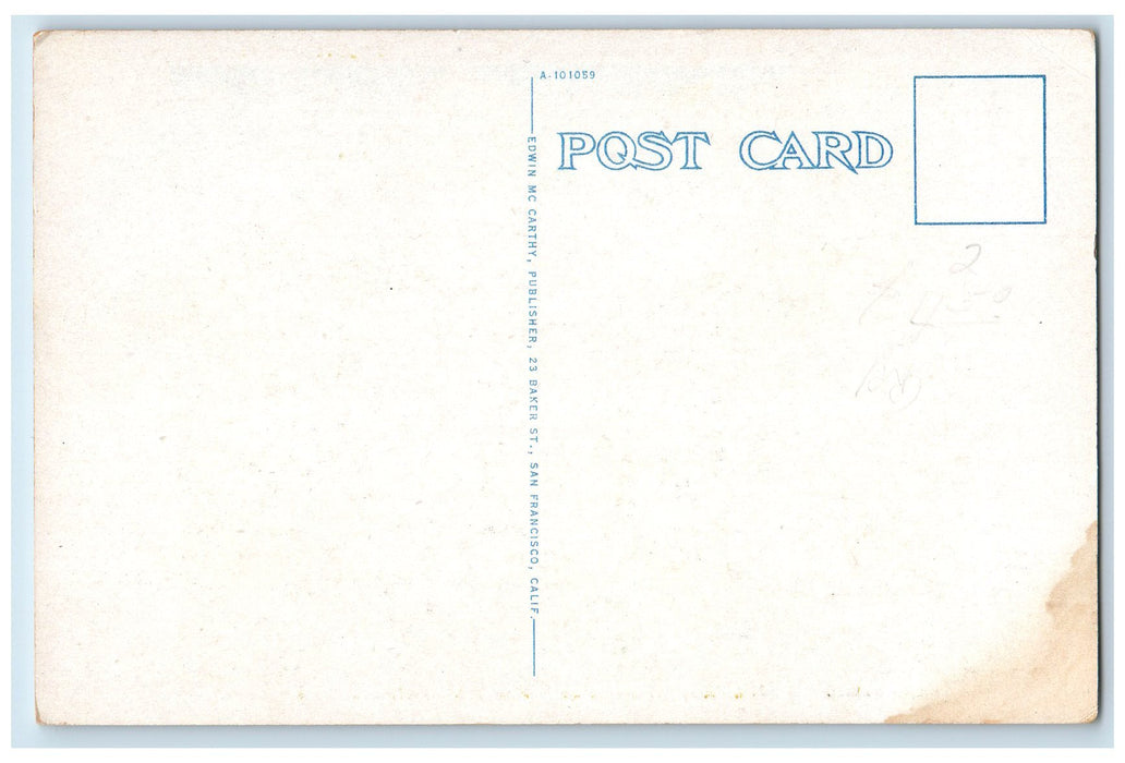 c1920 Continental Hotel Restaurant Classic Cars Powell San Francisco CA Postcard