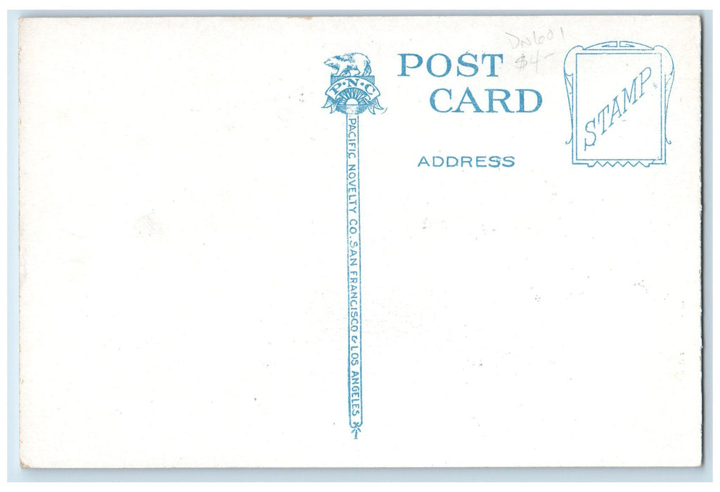 c1920 Hotel Montgomery Building Restaurant Railroad Trolley San Jose CA Postcard
