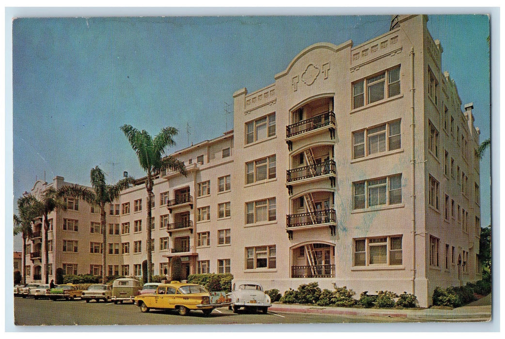 c1950 Barcelona Motel Apartments Restaurant Classic Cars San Diego 1 CA Postcard