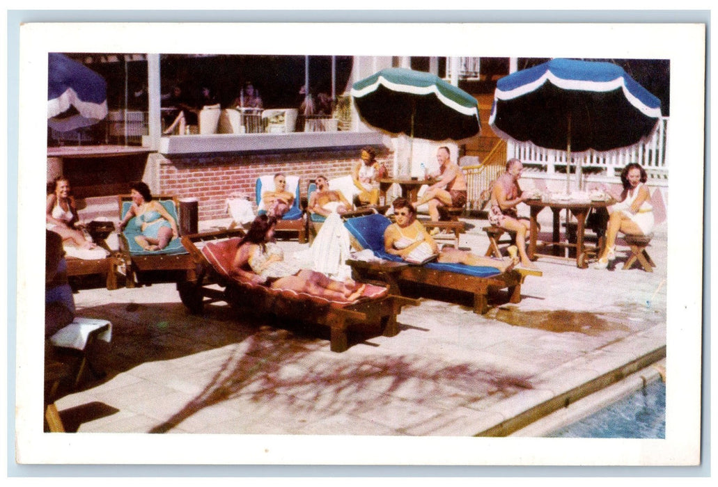 c1950's Hotel Imig Manor Swimming Pool Restaurant Tourist San Diego CA Postcard