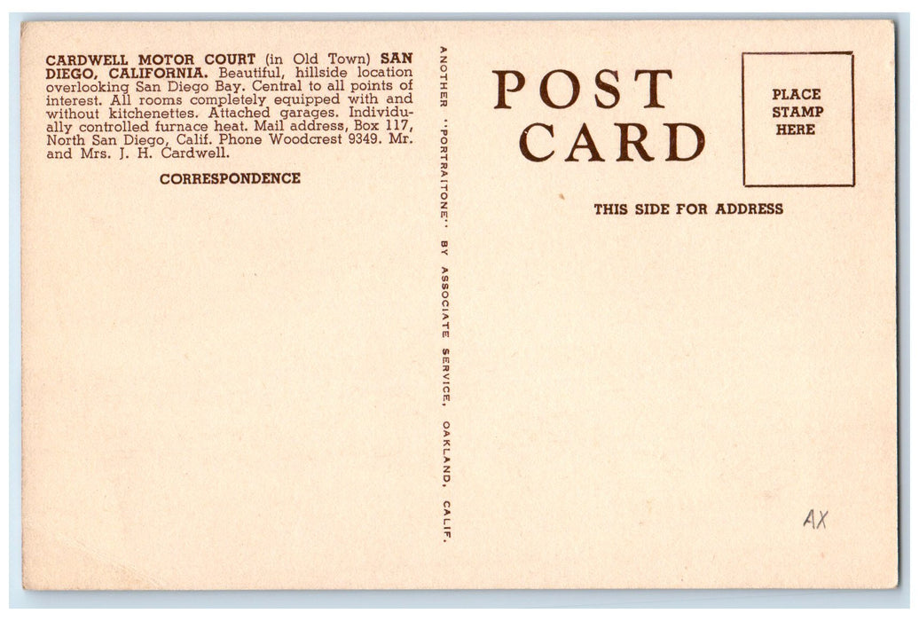 c1950 Cardwell Motor Court Multiple View Restaurant North San Diego CA Postcard