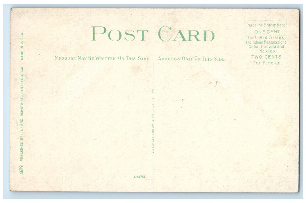 c1950's Lobby From Main Entrance US Grant Hotel Restaurant San Diego CA Postcard