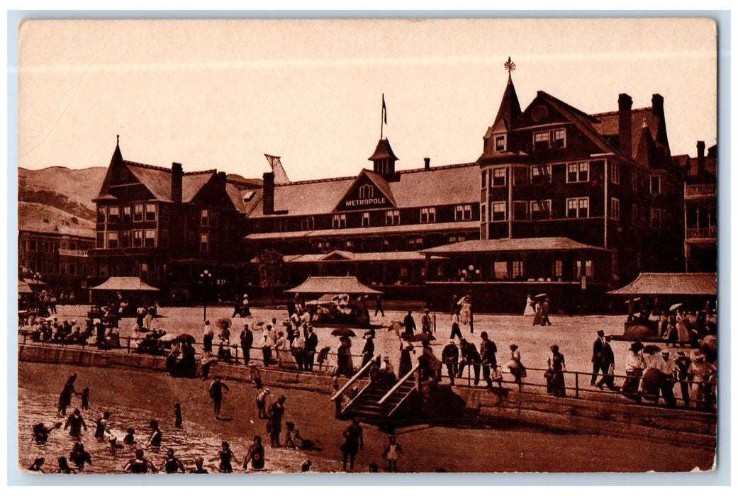 c1950 Metropole Hotel Avalon Beach Restaurant Santa Catalina Island CA Postcard