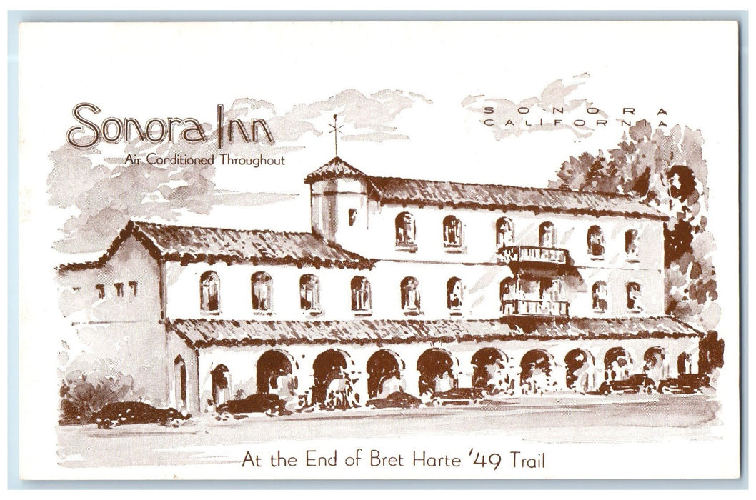 c1950's Sonora Inn Building Hotel Lodge Restaurant Sonora California CA Postcard