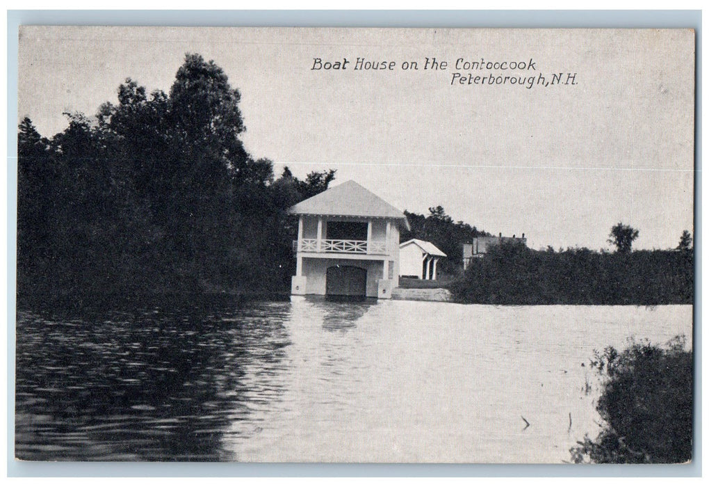 c1905's Boat House On The Contoocook Scene Peterborough NH Unposted Postcard