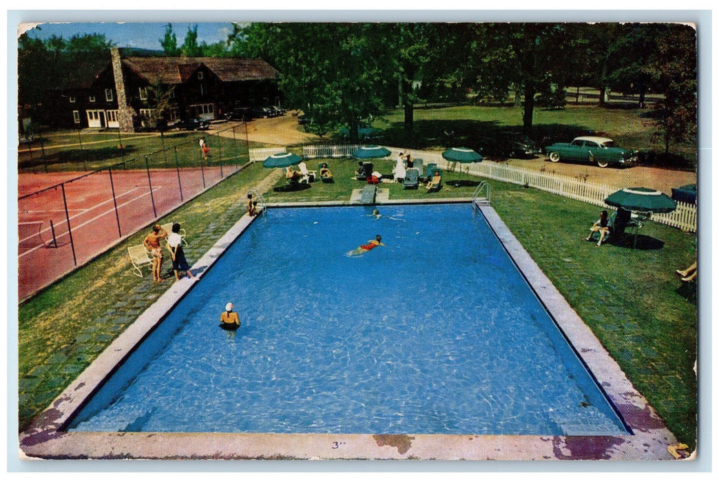 c1940's Eastern Slope Inn North Conway New Hampshire NH Swimming Pool Postcard