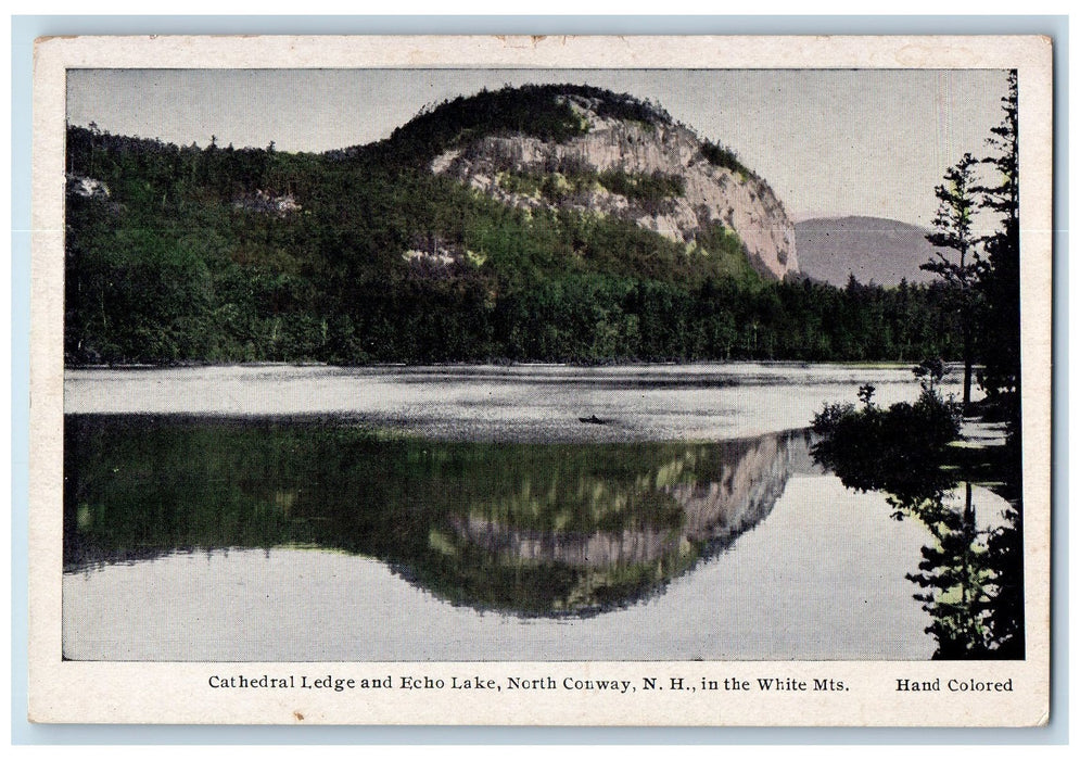 c1940s Cathedral Ledge & Echo Lake North Conway New Hampshire NH Posted Postcard
