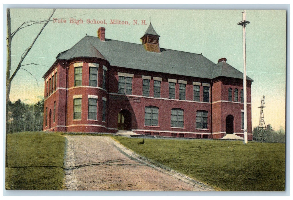 c1910's Nute High School Scene Milton New Hampshire NH Unposted Vintage Postcard