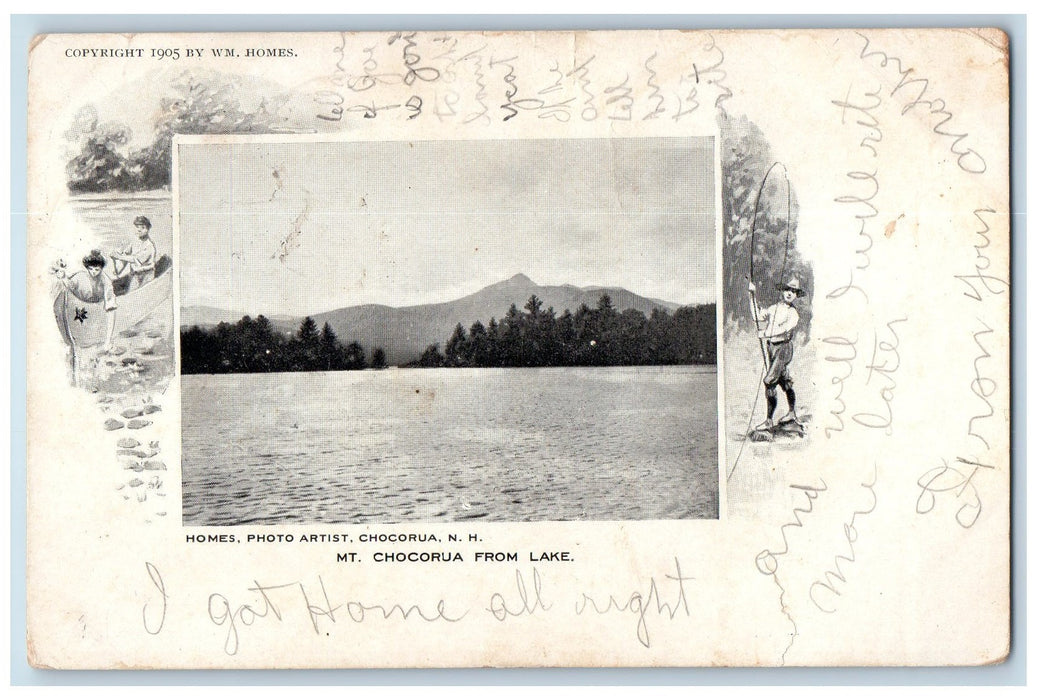 1903 Homes Photo Artist Chicorua Scene Mt. Chocorua From Lake NH Posted Postcard