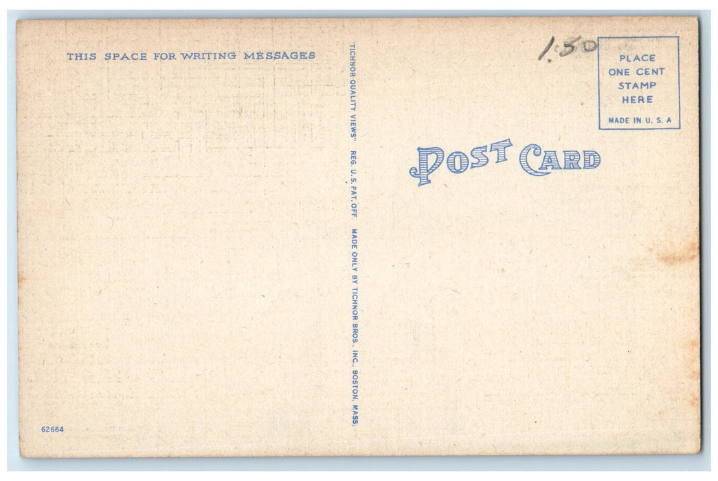 c1940's Endicott Rock US Mail Boat Weirs Harbor Lake Winnipesaukee NH Postcard