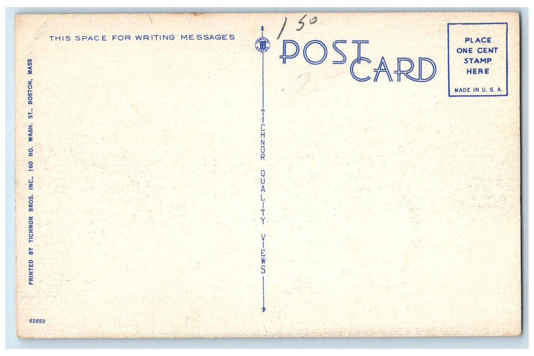 c1940's Weirs From Interlaken Park Sailboat Rock Lake Winnipesaukee NH Postcard