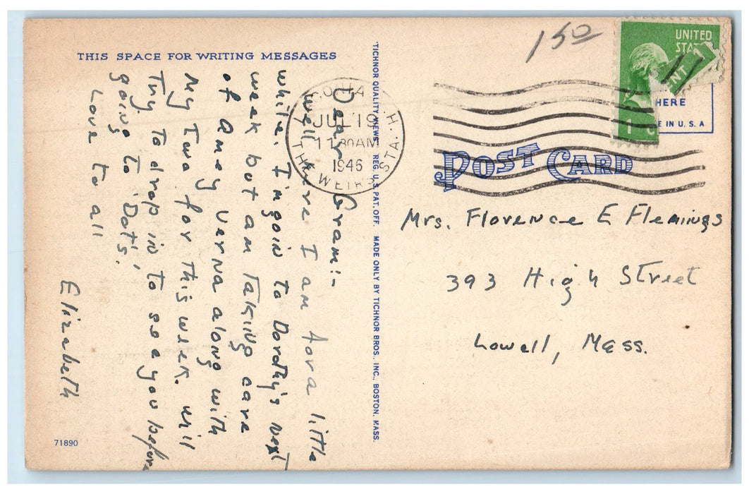 1946 The Weirs View Lake Seaside Forest Resorts Winnipesaukee NH Posted Postcard