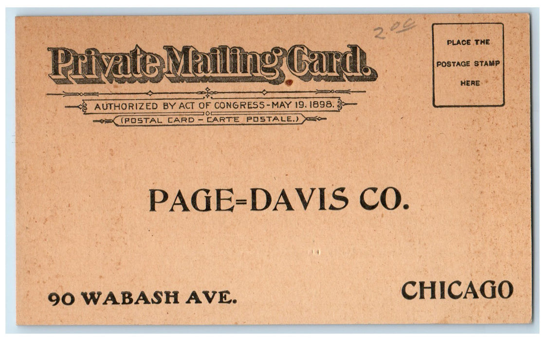 c1905's Page-Davis Co. Advertising School Chicago IL Ad PMC Unposted Postcard