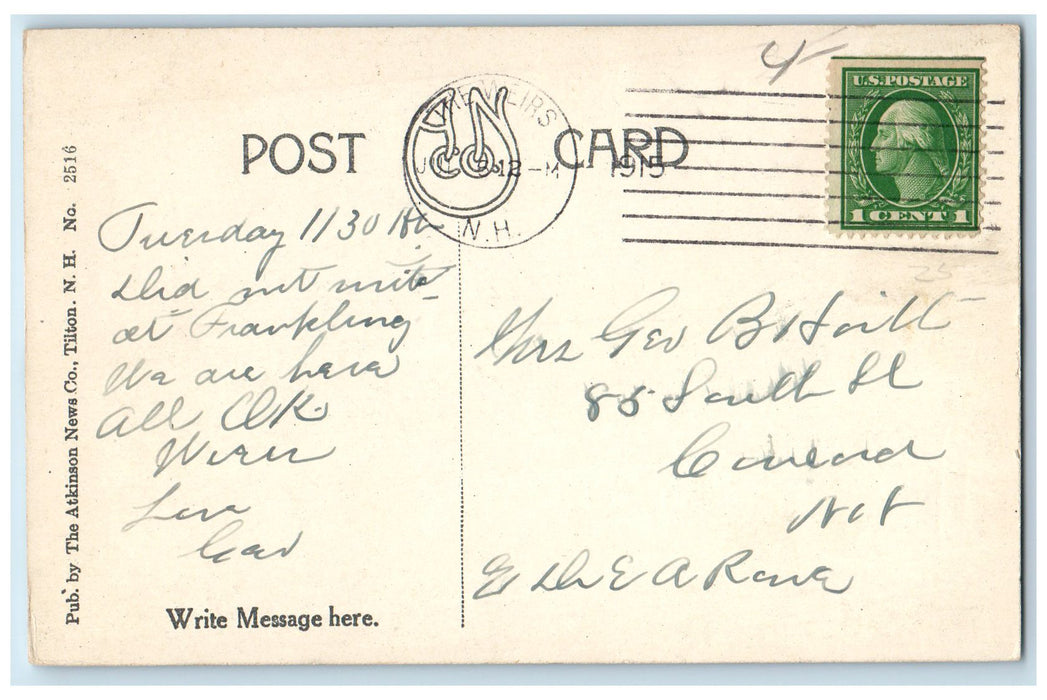 1915 Lake Winnipesaukee NH Winnipesaukee Recreation Pier Boats Weirs NH Postcard
