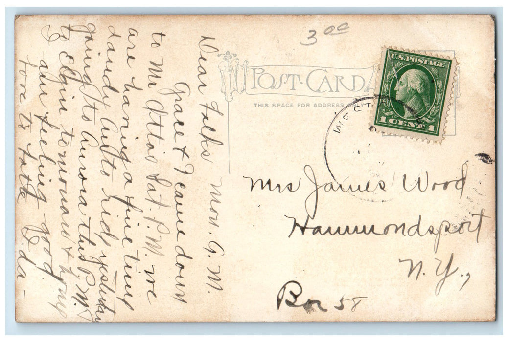 1915 State Trust And Savings Bank Scene West Chicago Illinois IL Posted Postcard
