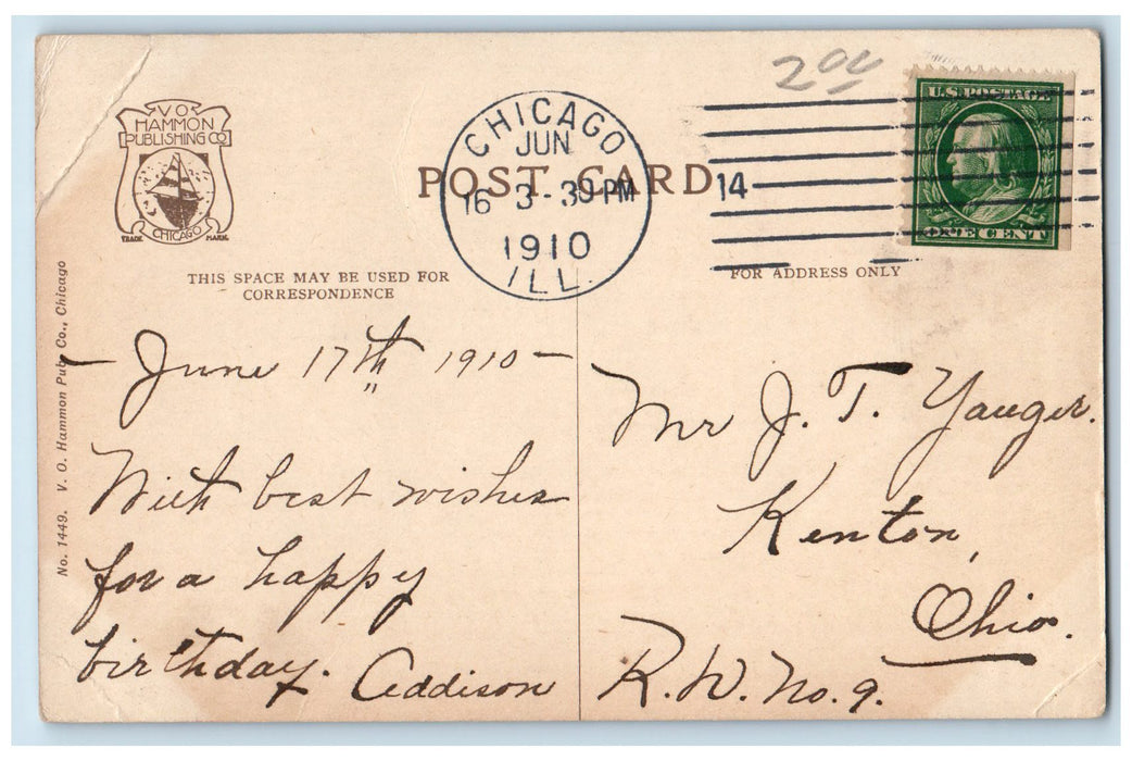 1910 Orang-Outang Scene Lincoln Park Chicago Illinois IL Posted Antique Postcard