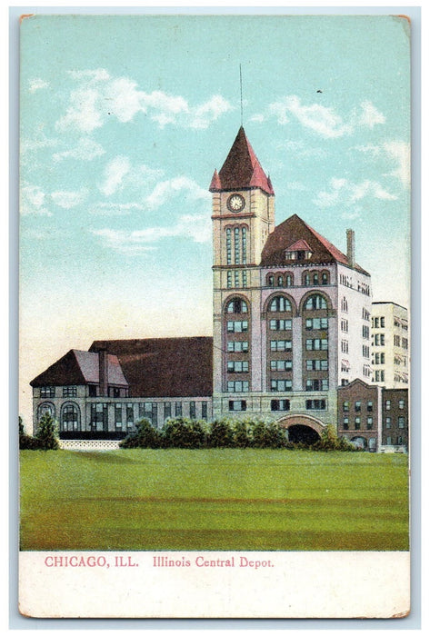 c1910's Illinois Central Depot Exterior Chicago Illinois IL Unposted Postcard