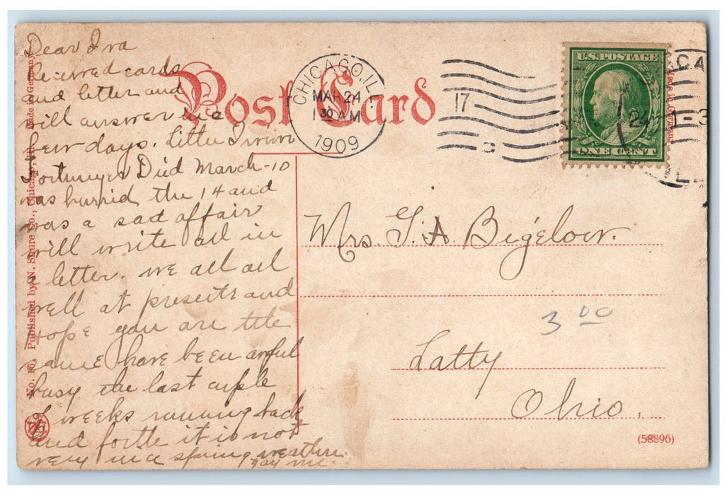 1909 12th St. Crib Exterior Lake Michigan Chicago Illinois IL Posted Postcard