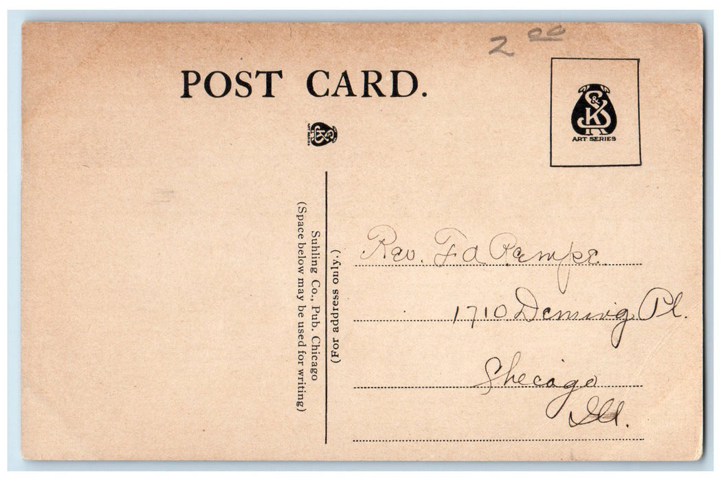 c1910's River At Rush St. Bridge Chicago Illinois IL Posted Steamships Postcard
