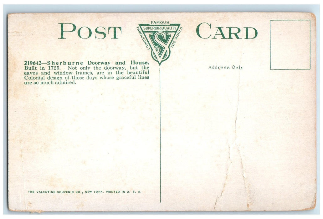c1950 Sherburne House Doorway View Pathway Portsmouth New Hampshire NH Postcard