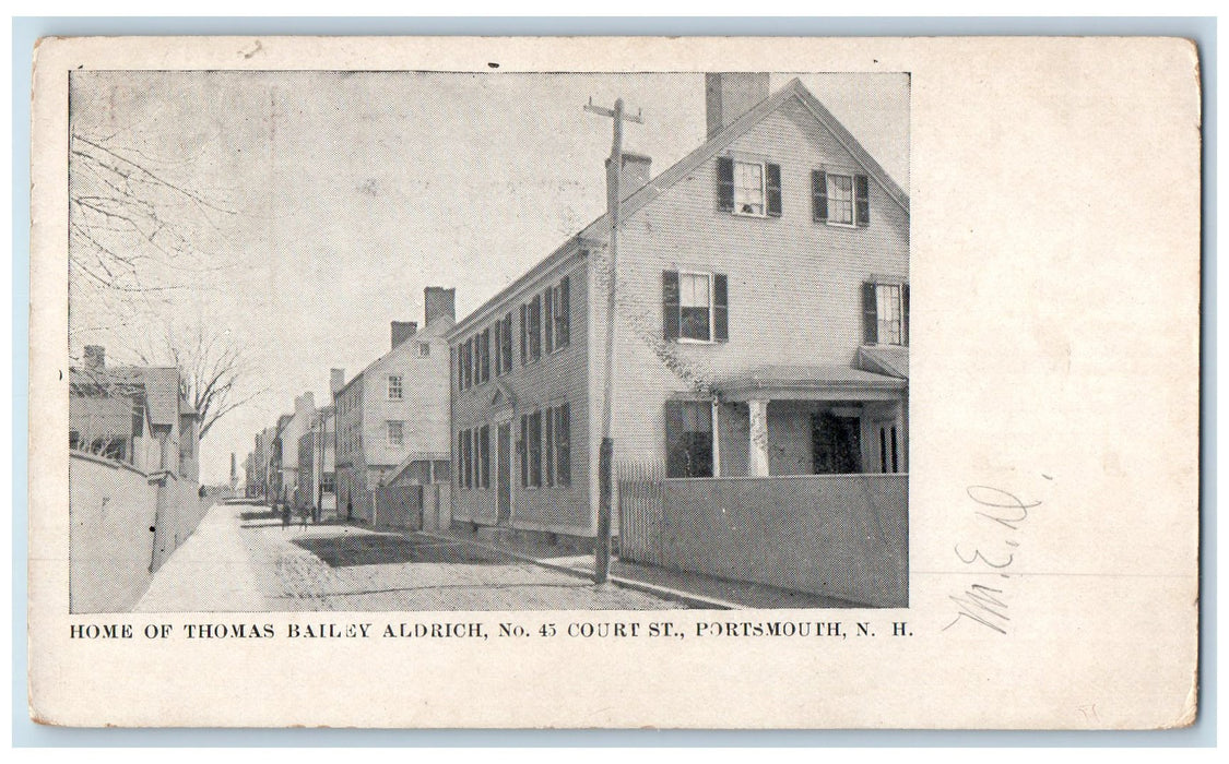 1905 Home Of Thomas Bailey Aldrich Portsmouth New Hampshire NH Postcard