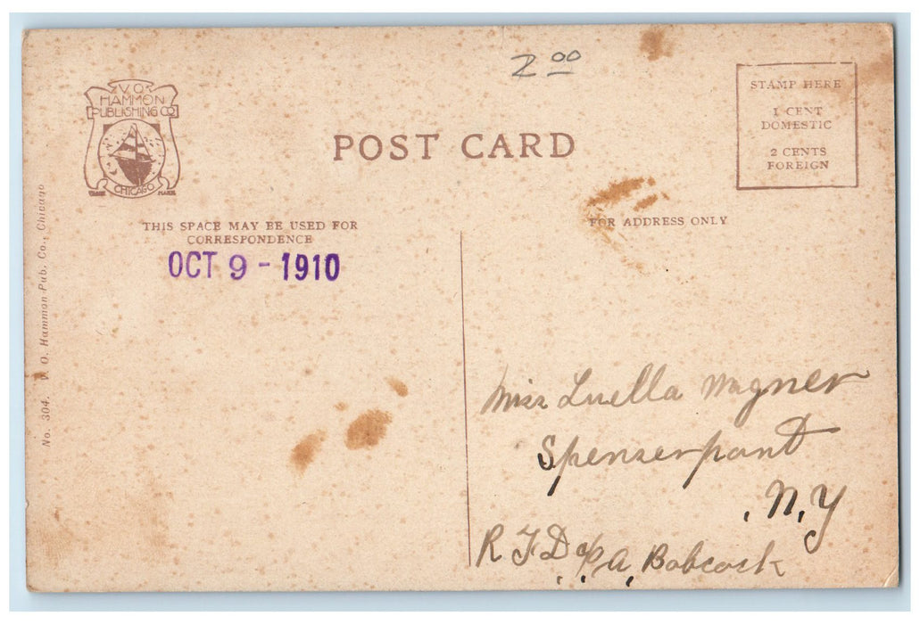 c1910's East Fox Street Bridge City Hall Post Office Aurora Illinois IL Postcard