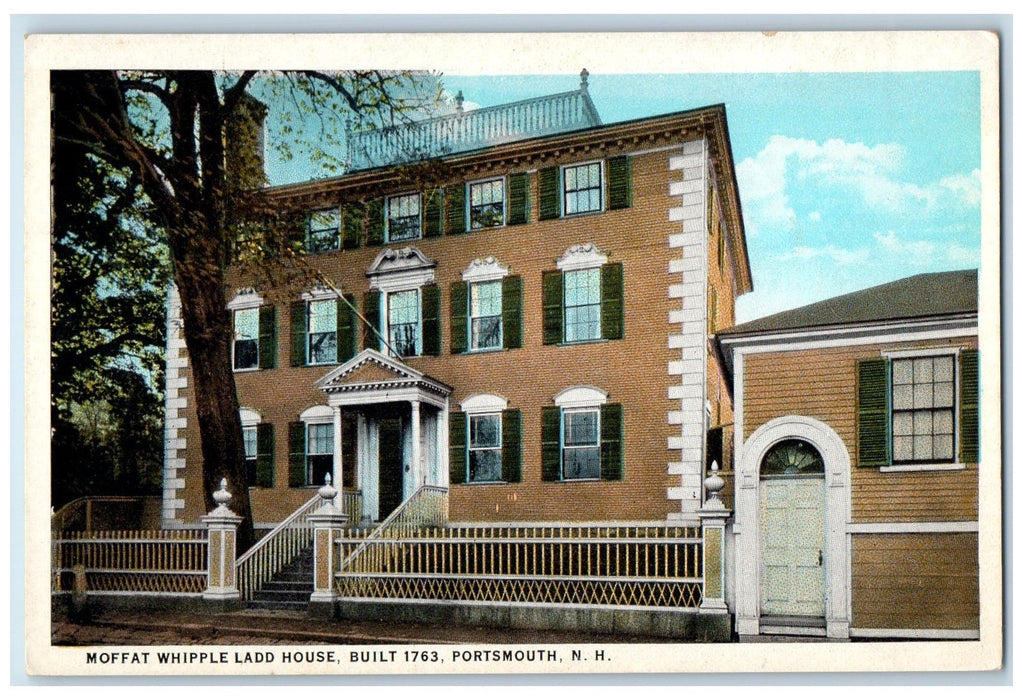 c1950's Moffat Whipple Ladd House Entrance Stairs Door Portsmouth NH Postcard