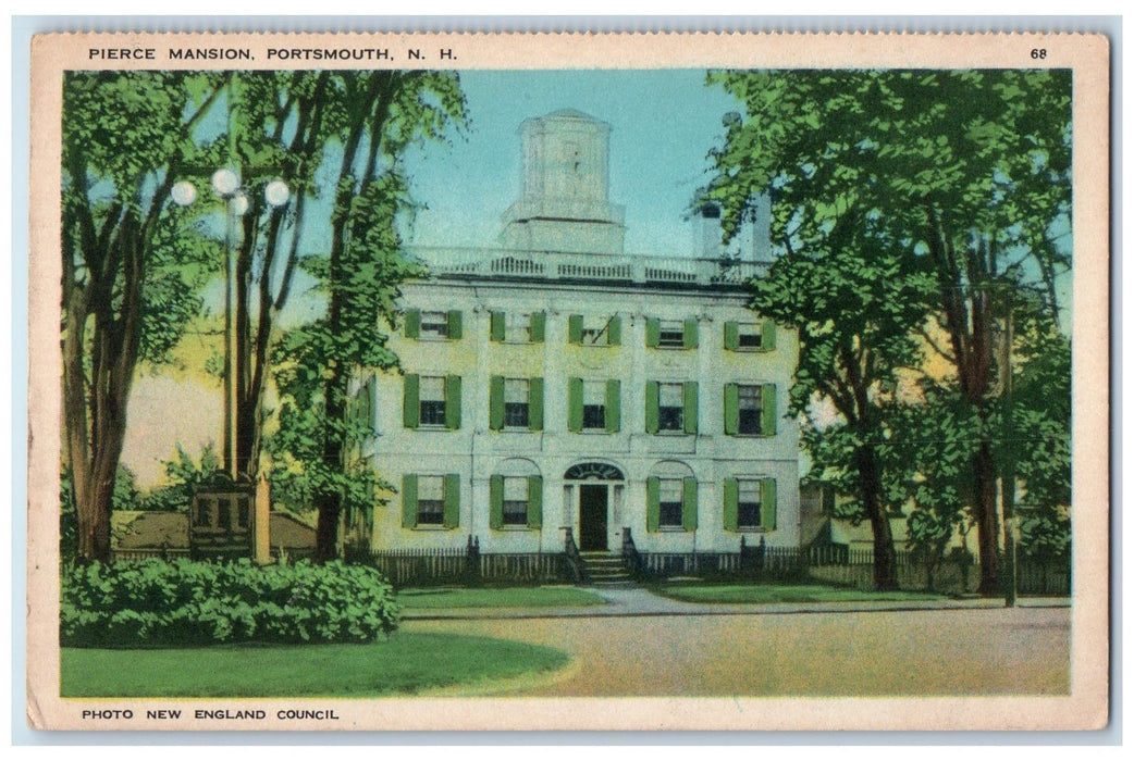 c1950's Pierce Mansion Building View Stairs Portsmouth New Hampshire NH Postcard