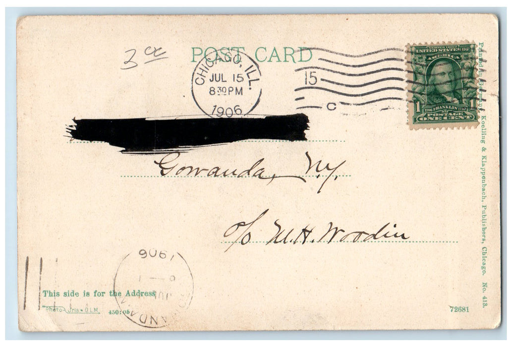 1906 River Scene And Chicago And Northwestern Depot Chicago Illinois IL Postcard