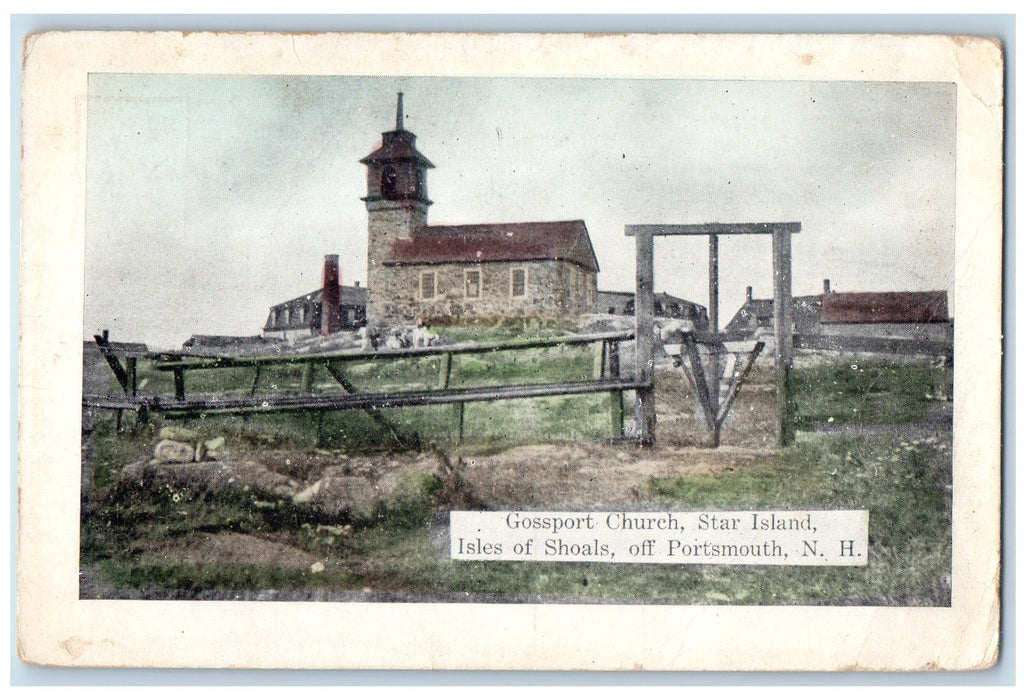 c1920 Gossport Church Star Island Shoals Portsmouth New Hampshire NH Postcard