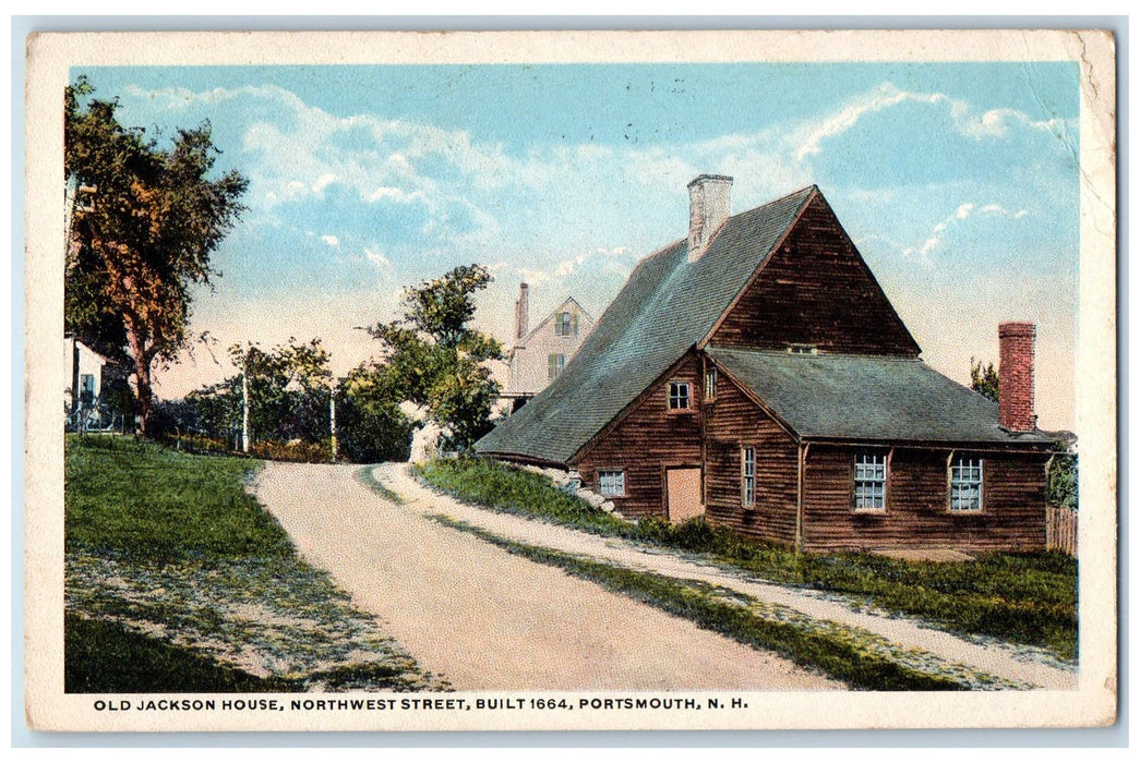 c1950's Old Jackson House Northwest Street View Dirt Road Portsmouth NH Postcard