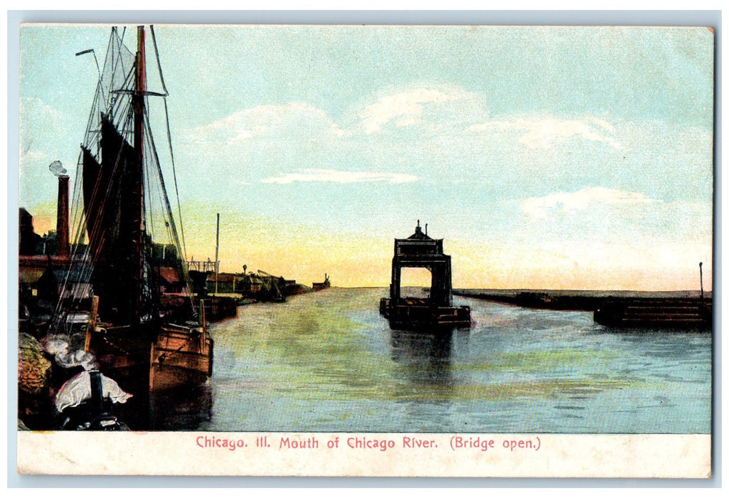 c1905's Mouth Of Chicago River Chicago Illinois IL Unposted Vintage Postcard