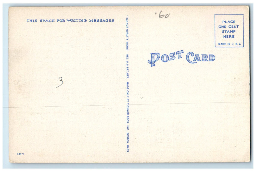 c1950's Rockingham Motel Restaurant Benches Portsmouth New Hampshire NH Postcard