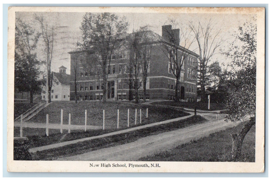1922 New High School Campus Dirt Road Chimney Plymouth New Hampshire NH Postcard