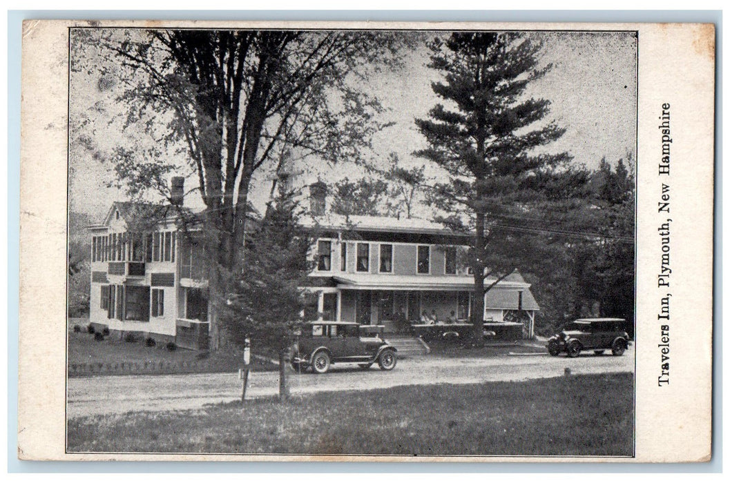 1930 Travelers Inn Restaurant Classic Cars Plymouth New Hampshire NH Postcard
