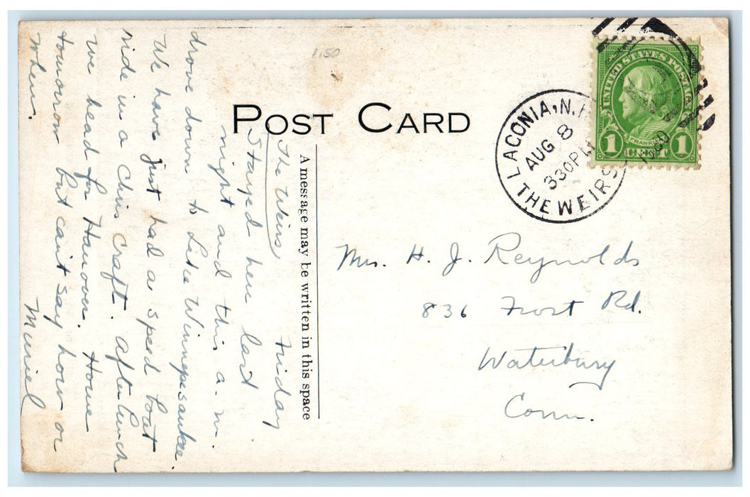 1930 Travelers Inn Restaurant Classic Cars Plymouth New Hampshire NH Postcard