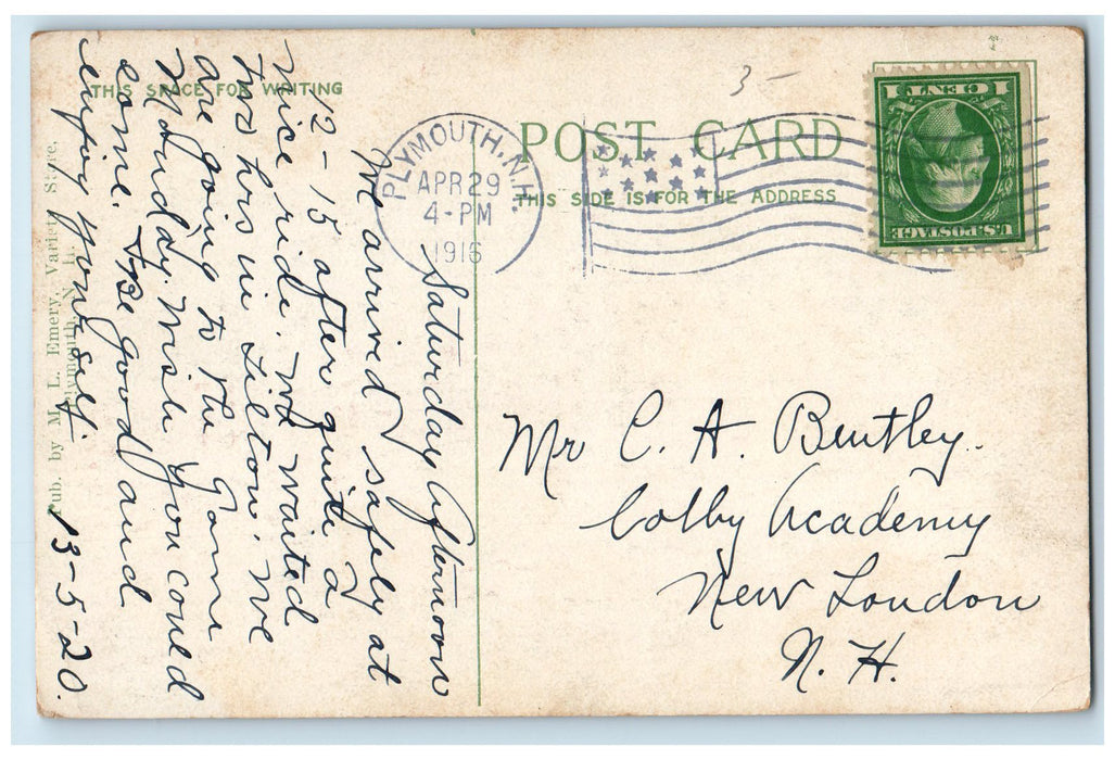 1916 Dormitories State Normal School Building Classic Cars Plymouth NH Postcard