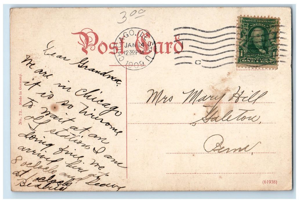 1909 Union Depot South Canal And Adams Streets View Chicago Illinois IL Postcard