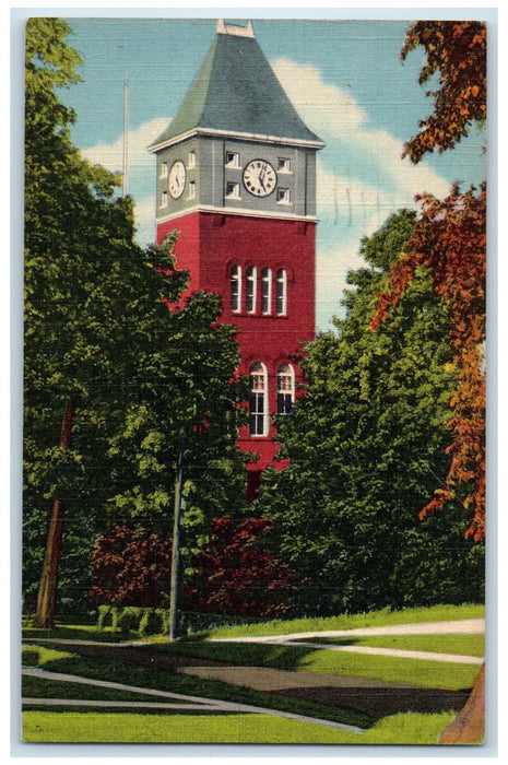 1948 Livermore Hall Teachers College Building Tower Clock Plymouth NH Postcard