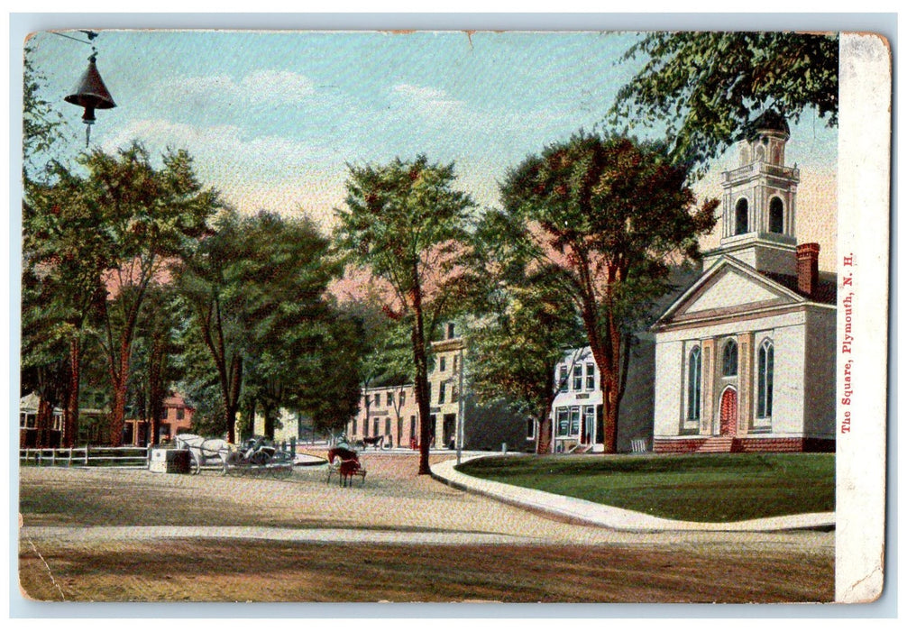 c1905 The Square Horse Carriage Dirt Road Plymouth New Hampshire NH Postcard