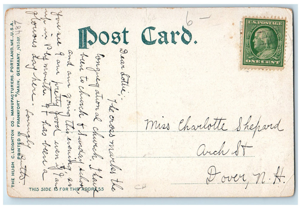 c1905 The Square Horse Carriage Dirt Road Plymouth New Hampshire NH Postcard