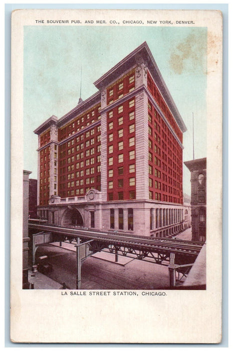 c1905's La Salle Street Station Exterior Chicago Illinois IL Unposted Postcard