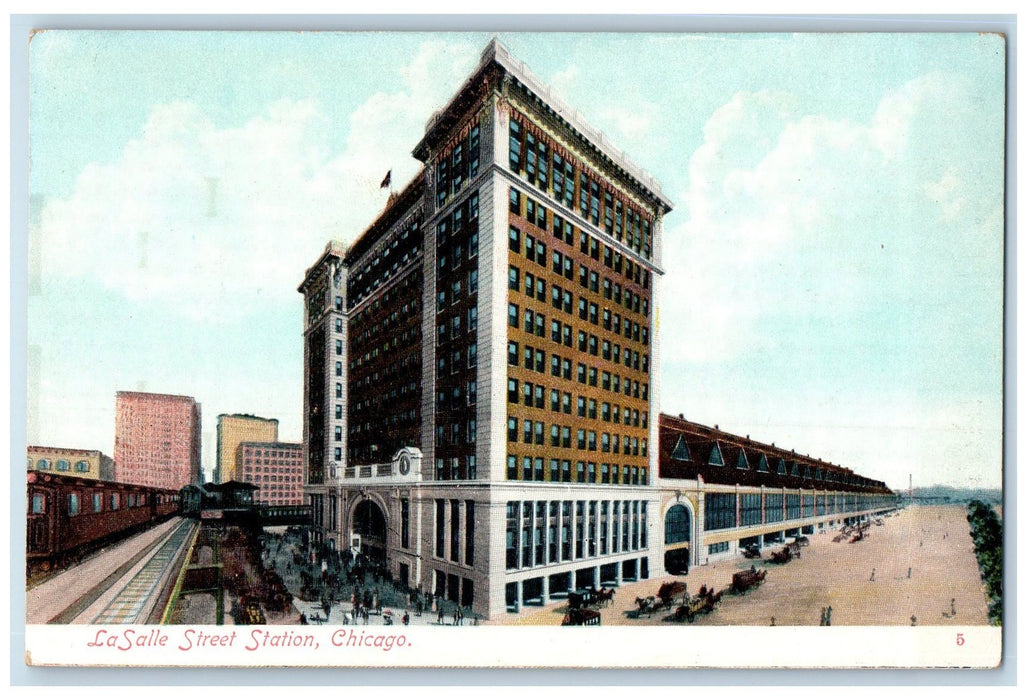 c1910's La Salle Street Roadside Station Chicago Illinois IL Unposted Postcard