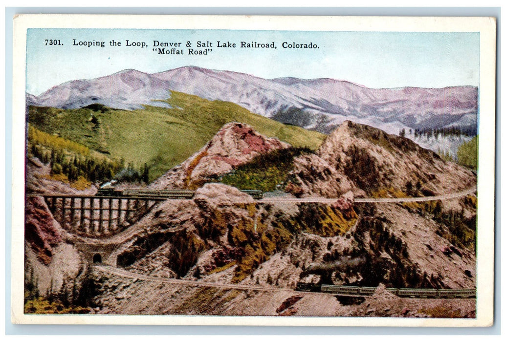 c1950's Looping The Loop Denver Salt Lake View Moffat Road Colorado CO Postcard