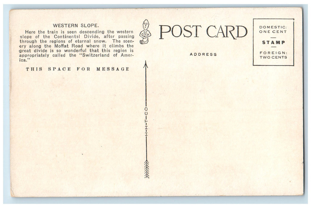 c1950 Winter Scene Rollins Pass Denver Salt Lake Railroad Colorado CO Postcard