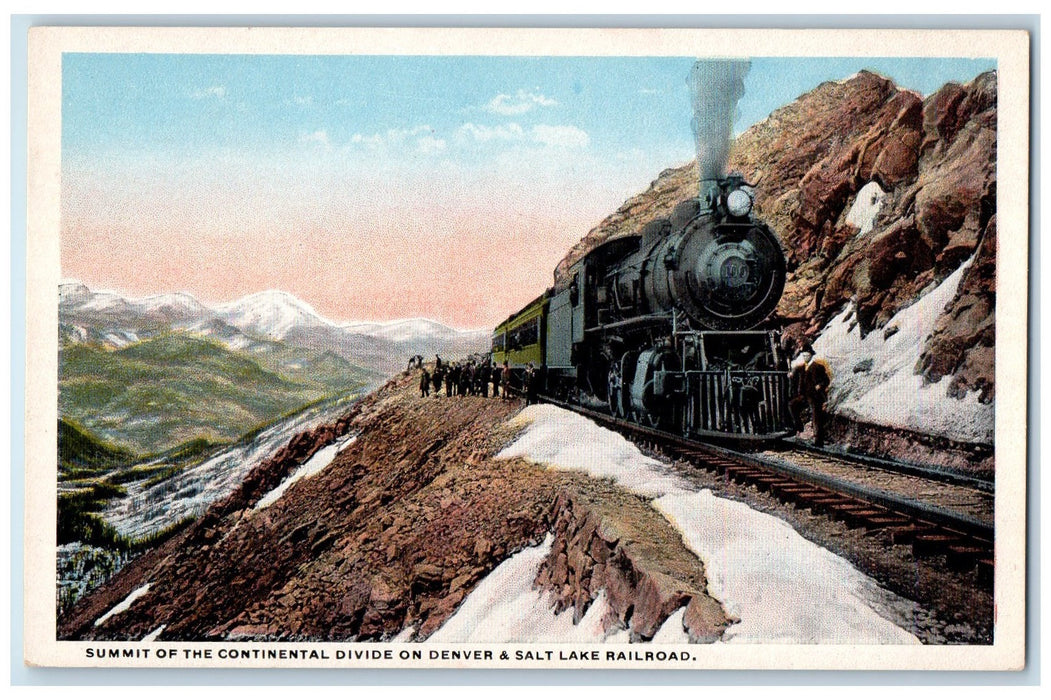 c1950 Summit Continental Divide Denver Salt Lake Rail Road Colorado CO Postcard