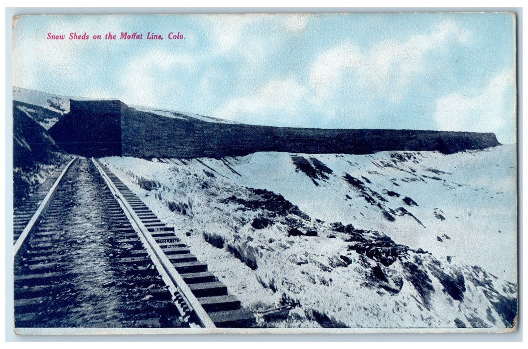 c1950's Snow Sheds Railroad Tunnel Winter Moffat Line Colorado CO Postcard